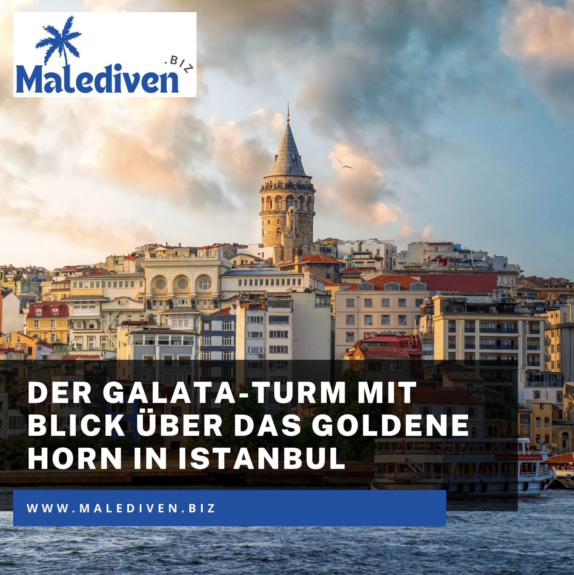 Der Galata-Turm mit Blick über das Goldene Horn in Istanbul Der Galata-Turm mit Blick über das Goldene Horn in Istanbul