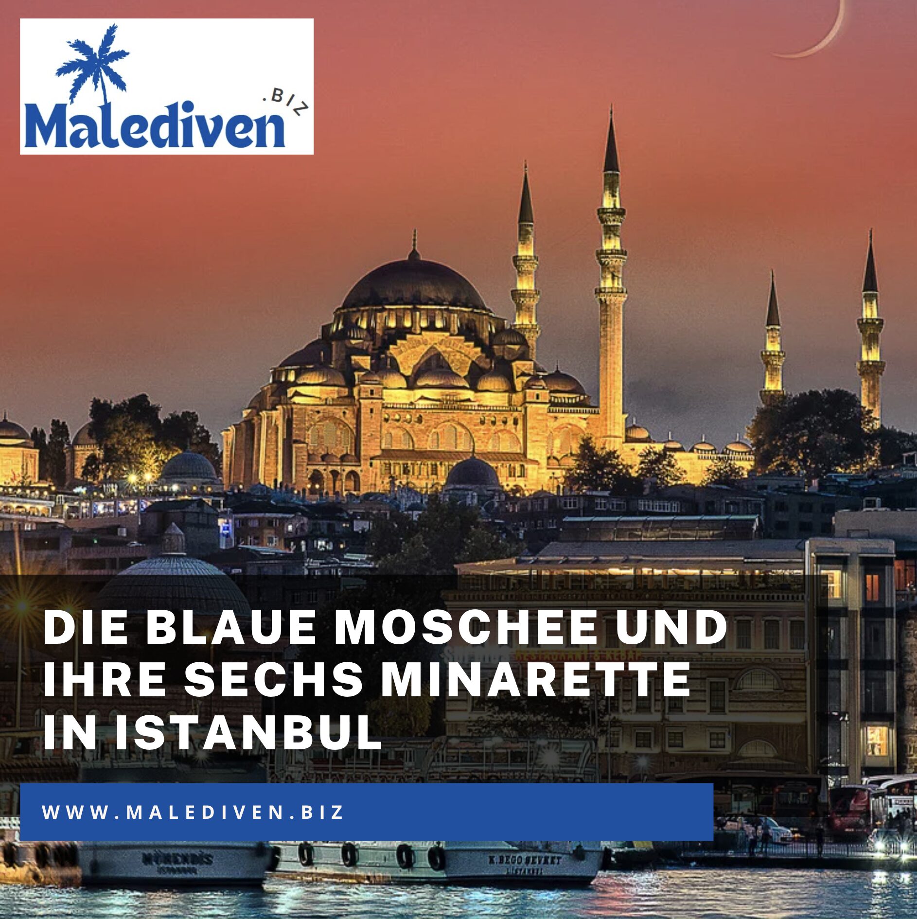 Die Blaue Moschee und ihre sechs Minarette in Istanbul Die Blaue Moschee und ihre sechs Minarette in Istanbul